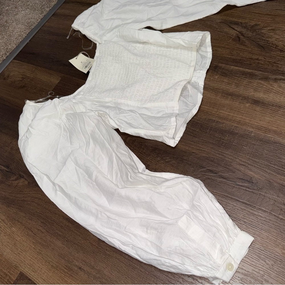 NWT Target A New Day White Cropped Blouse - Picture 8 of 8